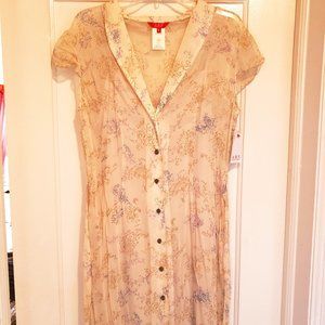 A.B.S. by Allen Schwartz 2-piece Silk Shirt Dress Size 12